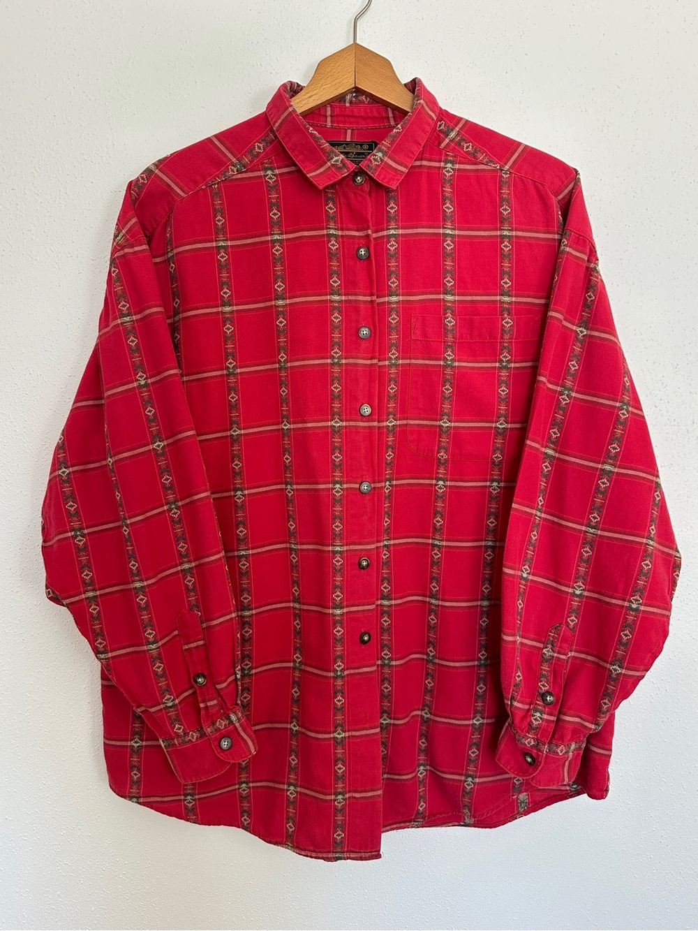 Women’s Vintage Eddie Bauer Western Aztec Country Ranch Button Down Size L